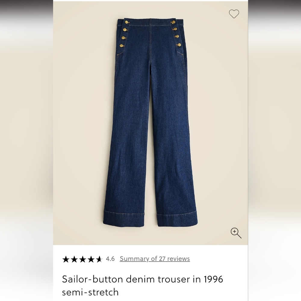 J. Crew Navy Sailor-Button Flare Jeans